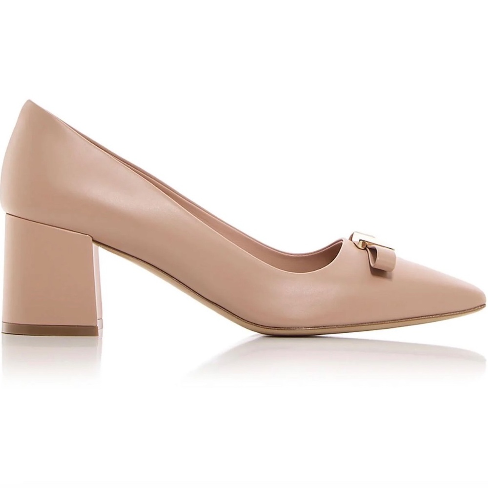 FERRAGAMO - Myra 60mm Lamb Smooth Leather, Amaretti (Size US 8)